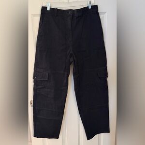 Wilfred Free/Aritzia Cotton Twill High Rise Cargo Pants, Black, Size 12